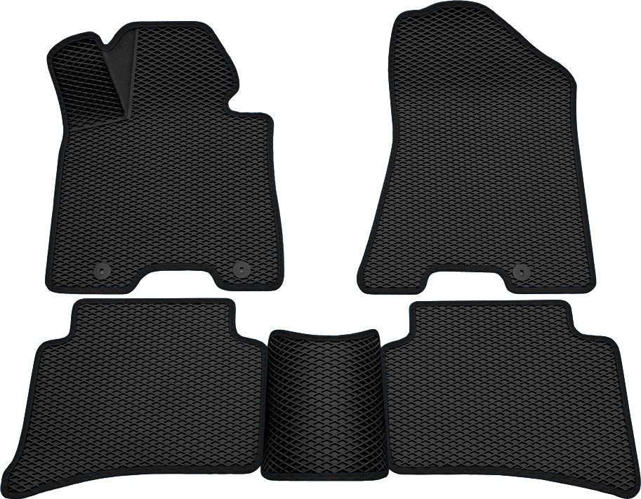 Коврики Rezkon 3D EVA Ромб резиновые для салона Hyundai Tucson III 2015-2026 Черный кант. Артикул 9220060201