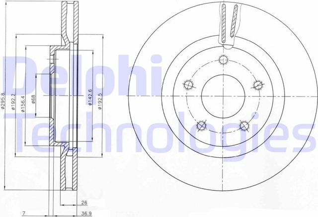 Тормозной диск Delphi. Артикул BG4109C