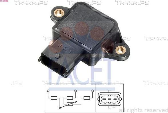 Датчик положения дроссельной заслонки Facet Made in Italy - OE Equivalent для Kia Spectra II 2004-2009. Артикул 10.5086