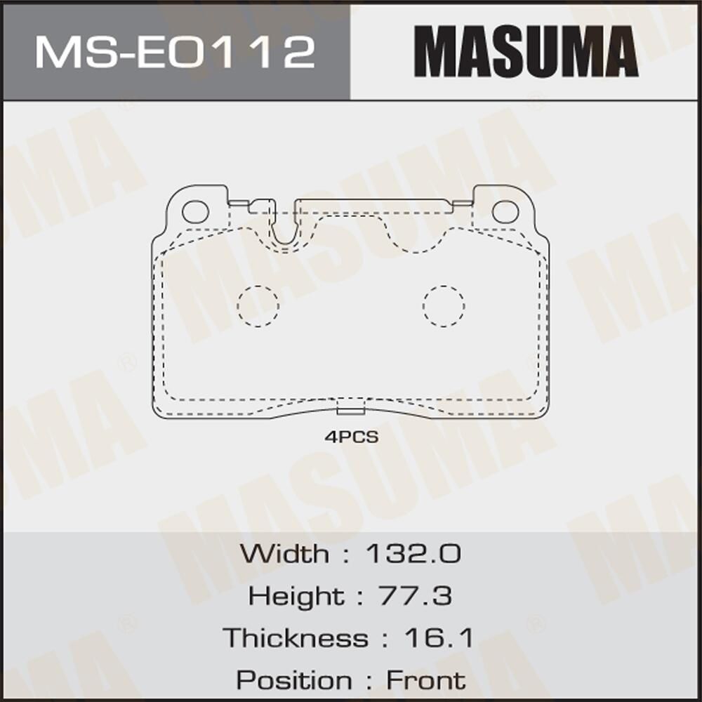 Тормозные колодки Masuma. Артикул MS-E0112