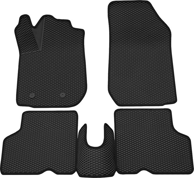 Коврики Rezkon 3D EVA Ромб резиновые для салона Renault Kaptur 2016-2020 Черный кант. Артикул 9229035101