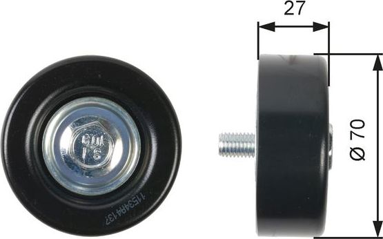 Направляющий (ведущий) ролик приводного поликлинового ремня Gates DriveAlign® для Daewoo Magnus 2003-2004. Артикул T36409