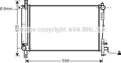 Радиатор охлаждения двигателя AVA для Chrysler Voyager IV 2000-2008. Артикул CRA2080