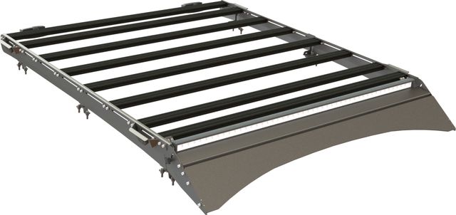 Экспедиционный багажник STC для Toyota Tundra II Crew Max 2006-2021 Шторка дальний, рабочий и задний свет. Артикул STC-TTU/06-TR3-L1L2L3