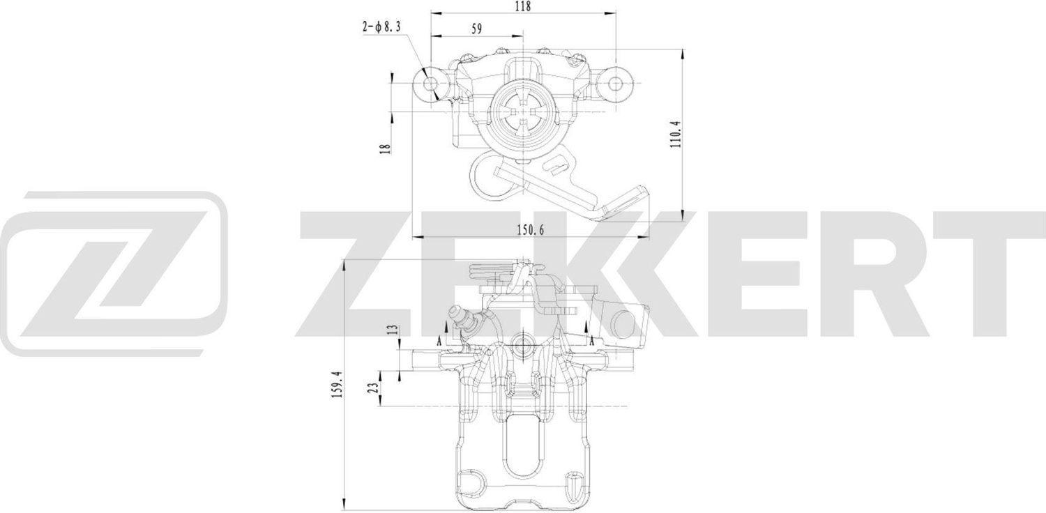 Тормозной суппорт Zekkert (Чугун). Артикул BS-8350