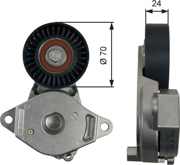 Натяжной ролик (натяжитель) приводного клинового зубчатого ремня Gates DriveAlign™. Артикул T39246