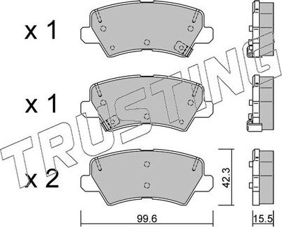 Тормозные колодки Trusting. Артикул 1166.0