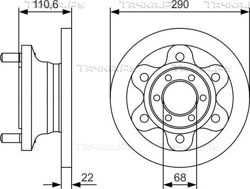 Тормозной диск Bosch передний для IVECO Daily III 1999-2006. Артикул 0 986 479 S95