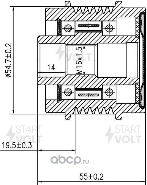 Муфта генератора обгонная StartVOLT. Артикул SGP 1505