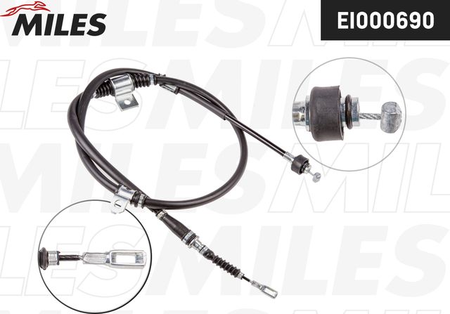 Трос ручника (тросик ручного тормоза) Miles. Артикул EI000690