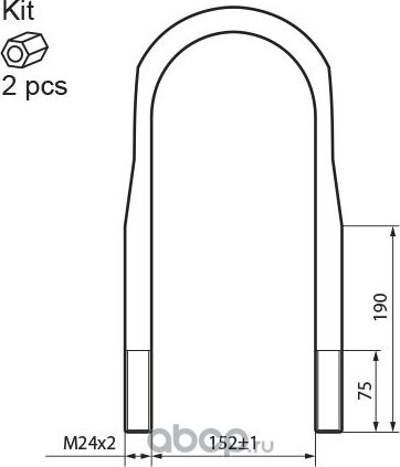 стремянка рессоры М24x2x151x370 EXOVO. Артикул 20422E
