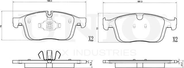 Колодки тормозные диск. передние Volvo XC60 08- (Unio). Артикул BRP-20170