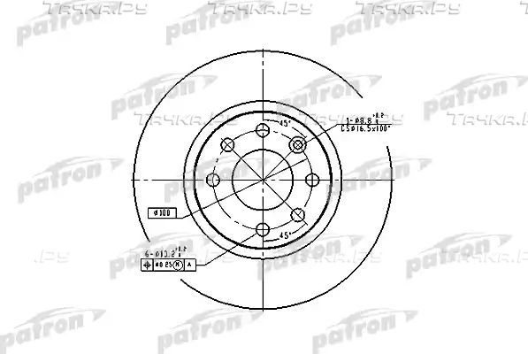 Тормозной диск Patron передний для Volvo 480 1986-1995. Артикул PBD2564