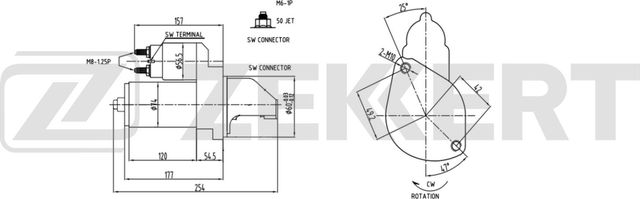 Стартер Zekkert для Mercedes-Benz Vito II (W639) 2006-2014. Артикул AN-1062
