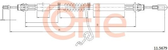 Трос ручника (тросик ручного тормоза) Cofle. Артикул 92.11.5679