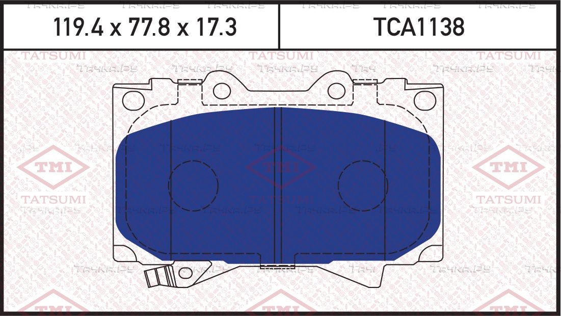 Колодки тормозные TOYOTA LAND CRUISER 98- перед. (Tatsumi). Артикул TCA1138