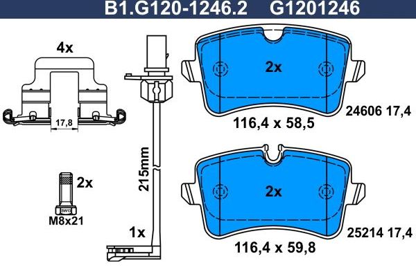 Тормозные колодки Galfer. Артикул B1.G120-1246.2