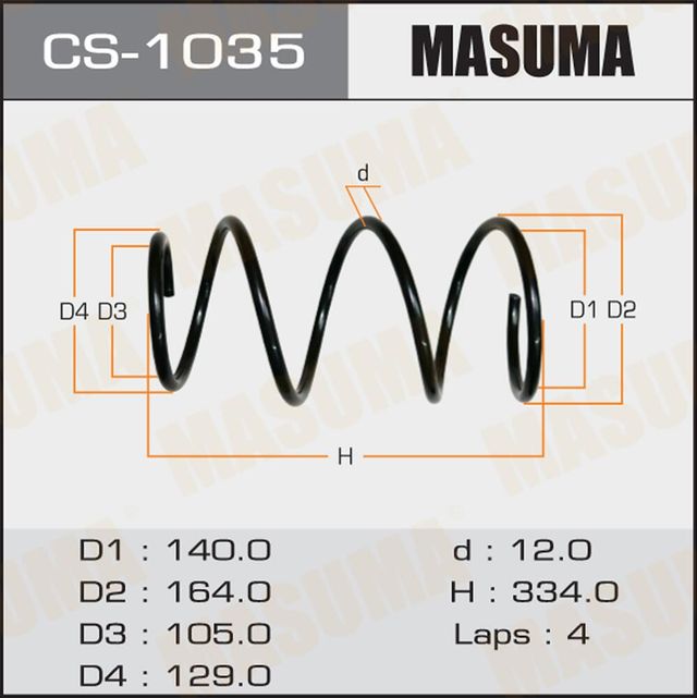 Пружина подвески Masuma. Артикул CS-1035