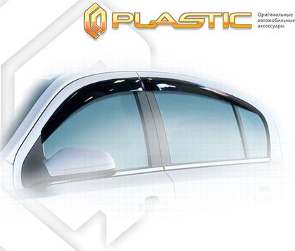 Дефлекторы СА Пластик для окон (Classic полупрозрачный) Opel Astra H седан 2004-2014. Артикул 2010030306315
