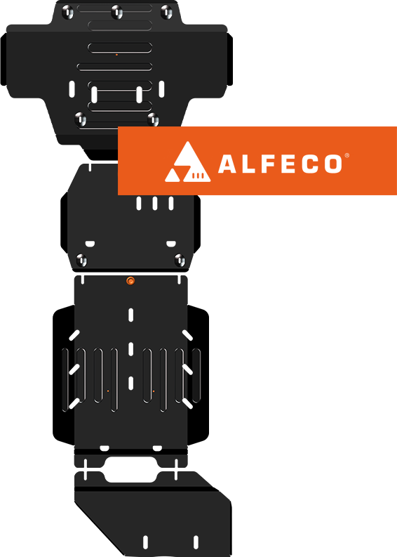 Защита Alfeco для картера, редуктора, кпп и рк (4 части) Toyota Land Cruiser 300 2021-2026. Артикул ALF.24.141