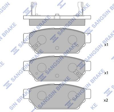 Тормозные колодки Sangsin Hi-Q. Артикул SP2105-R