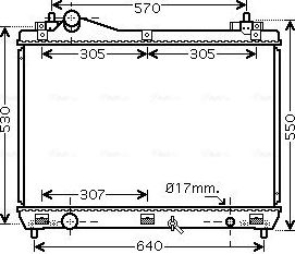 Радиатор охлаждения двигателя AVA. Артикул SZ2100