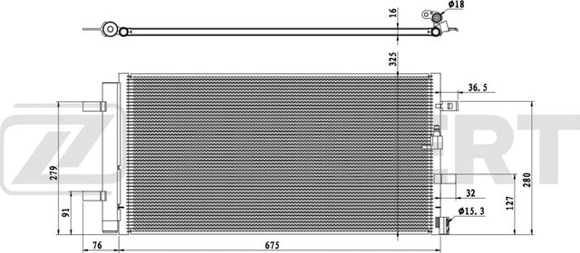 Радиатор кондиционера (конденсатор) Zekkert (алюминий) для Audi S6 IV (C7) 2012-2018. Артикул MK-3067