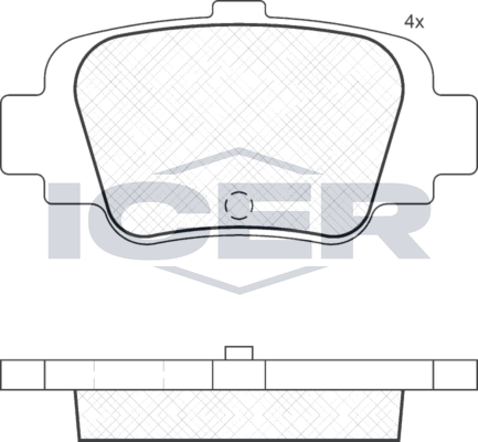 Тормозные колодки Icer для Nissan Micra K11 1992-2003. Артикул 181840