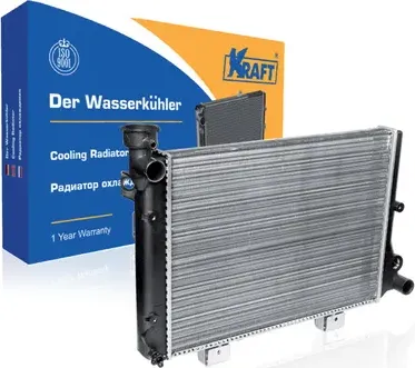 Радиатор охлаждения двигателя ВАЗ 2106 алюминевый (Kraft). Артикул KT104007
