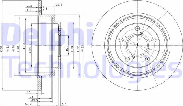 Тормозной диск Delphi задний для Subaru Impreza II 2001-2007. Артикул BG2826