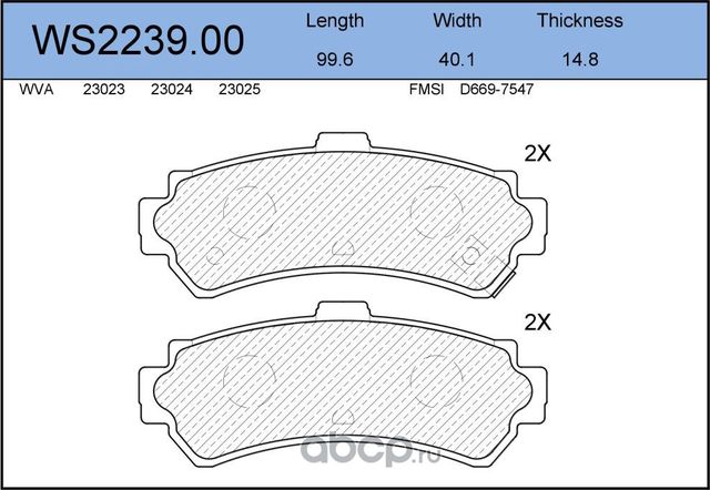 Колодки тормозные дисковые | зад | (Jeenice). Артикул WS223900