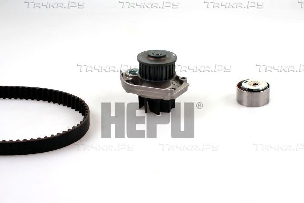 Помпа (водяной насос) с комплектом ремня ГРМ Hepu. Артикул PK12012