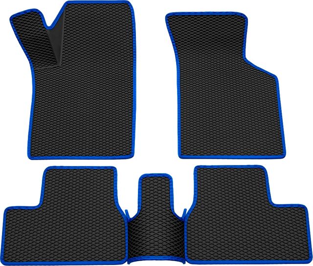 Коврики Rezkon 3D EVA Ромб резиновые для салона Lada Granta I 2190, 2191, 2192, 2194 2011-2026 Синий кант. Артикул 9239015103