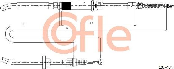 Трос ручника (тросик ручного тормоза) Cofle. Артикул 92.10.7536