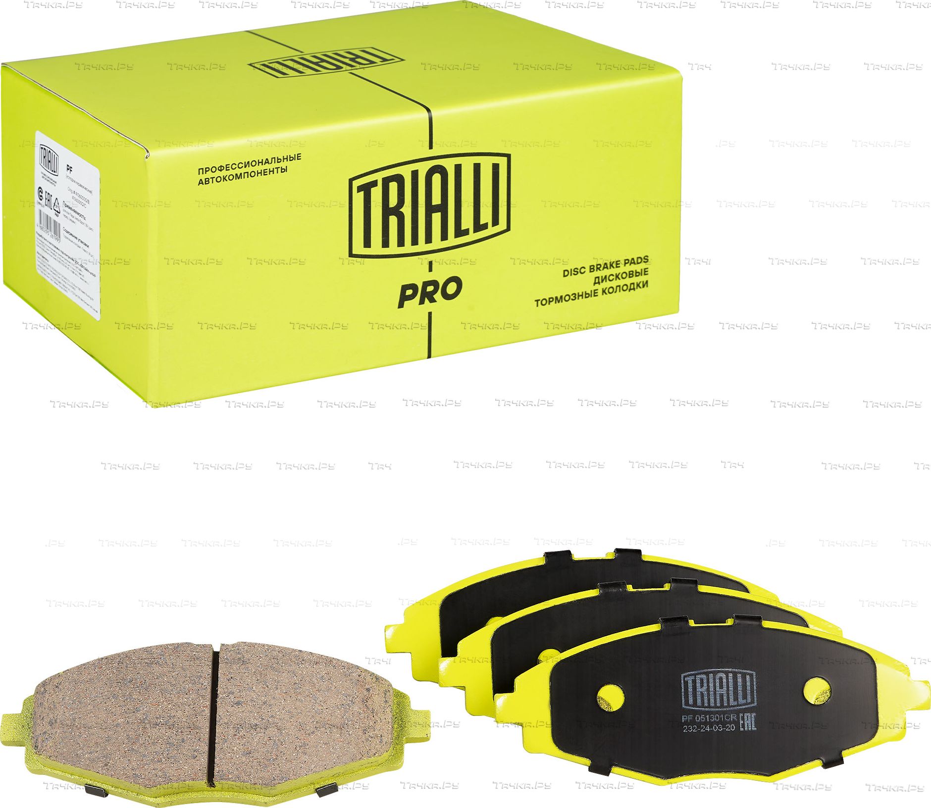 Тормозные колодки Trialli (Керамика) передние для Chevrolet Spark II 2005-2010. Артикул PF 051301CR