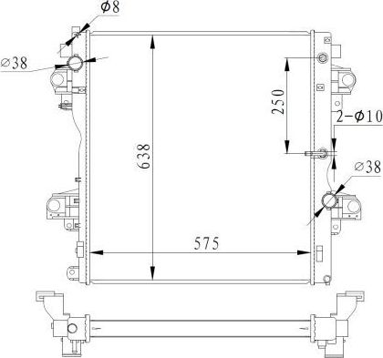 Радиатор охлаждения двигателя NRF (алюминий). Артикул 550018
