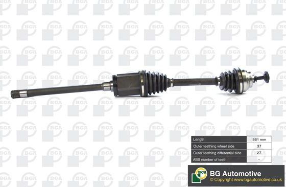 Полуось (привод в сборе, приводной вал) BGA. Артикул DS0903R