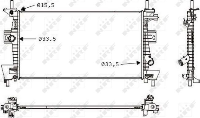 Радиатор охлаждения двигателя NRF (алюминий). Артикул 58487