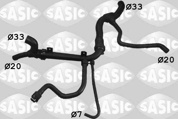 Патрубок радиатора (системы охлаждения) Sasic левый нижний для Opel Vectra B 1995-2000. Артикул 3406229