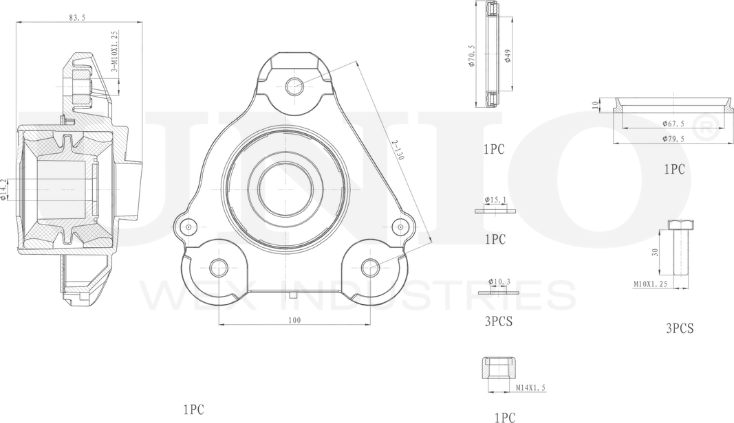 Опора амортизационной стойки (Unio). Артикул RMP-13073