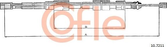 Трос ручника (тросик ручного тормоза) Cofle задний правый для Volkswagen LT I 1975-1996. Артикул 92.10.7211
