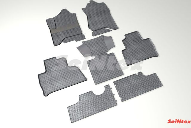 Коврики резиновые Seintex с узором сетка для салона Cadillac Escalade IV 2014-2026. Артикул 86818