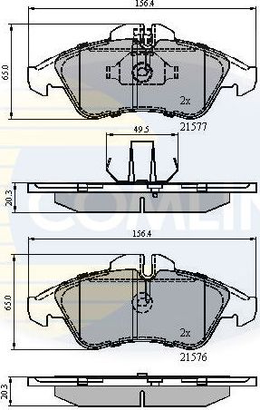 Тормозные колодки Comline Comline. Артикул CBP0212