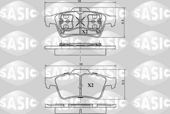 Тормозные колодки Sasic задние для Renault Vel Satis I 2002-2009. Артикул 6214003