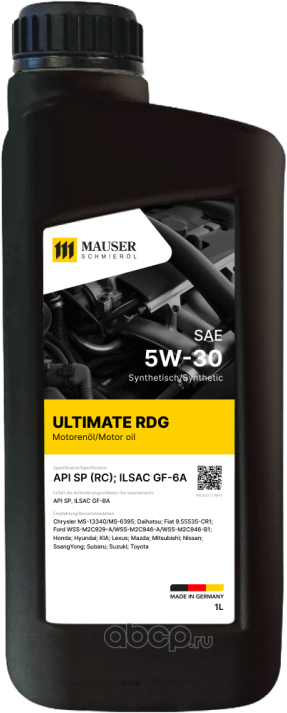 Масло моторное MAUSER Ultimate RDG SAE 5W-30 1 L Mauser. Артикул 271130001
