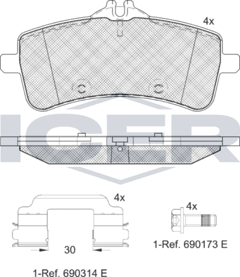 Тормозные колодки Icer. Артикул 182218