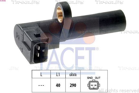 Датчик положения коленвала Facet Made in Italy - OE Equivalent для Ford Escort V 1990-2000. Артикул 9.0036
