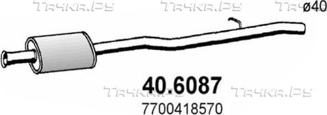 Глушитель (средняя часть) Asso. Артикул 40.6087