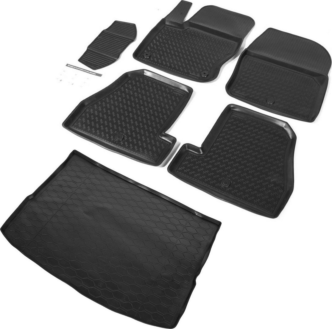 Комплект ковриков Rival для салона и багажника Ford Focus III универсал 2011-2015. Артикул K11801006-3