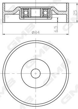 Направляющий (ведущий) ролик ремня ГРМ GMB. Артикул GTC1180